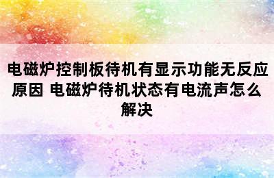 电磁炉控制板待机有显示功能无反应原因 电磁炉待机状态有电流声怎么解决